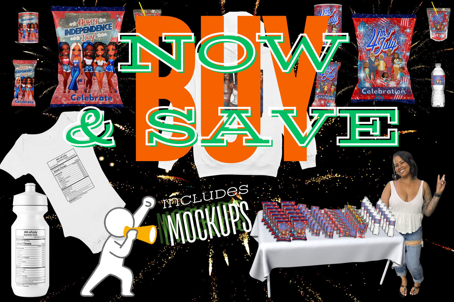 Get EVERYTHING ~ 4th of July MEGA BUNDLE - Mockups included ~ Save Money by purchasing the bundle!!